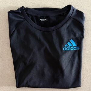 Adidas Adizero Black Tee with Blue Logo